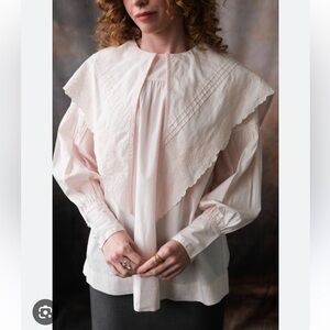 DAMSON MADDER Candy Blouse; pink, size 14 US / 18 UK , NWT